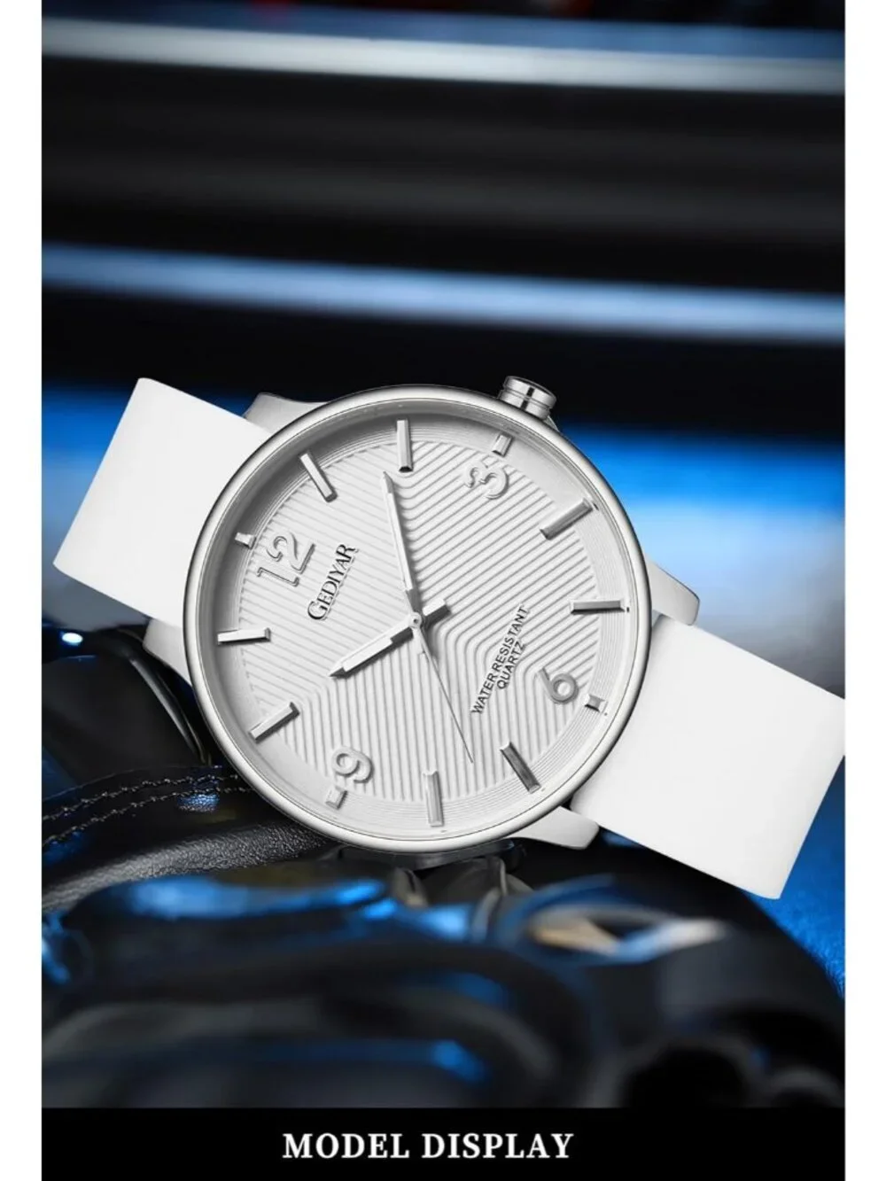 Men's White Analog Quartz Simple Ultra Thin Waterproof Minimalist Wrist Watch